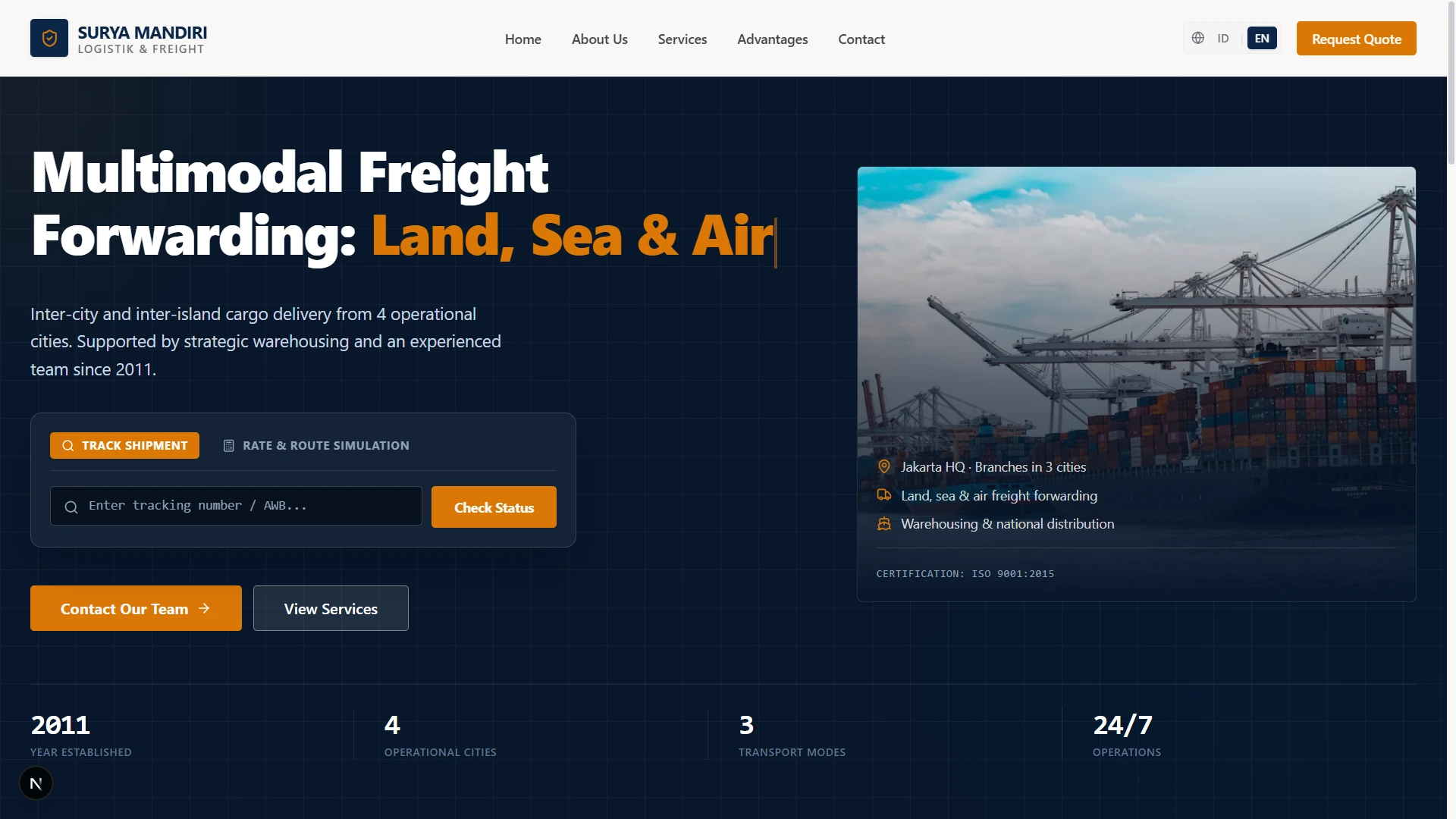 Screenshot of Profil Jaya Logistik