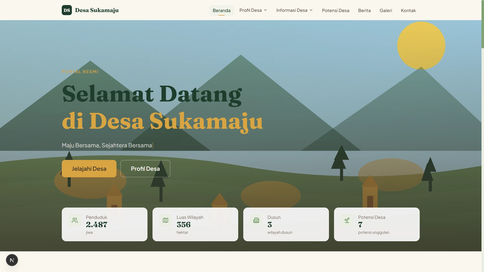 Screenshot of Website Profil Desa Sukamaju